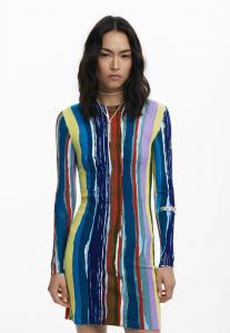 Платье Desigual RIBBED WITH COLORED STRIPES, Material Finishes/Multi-Coloured
