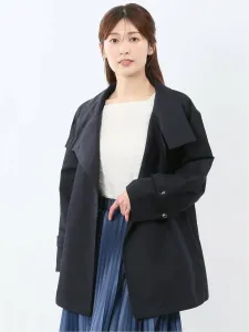 Двойной тренч с воротником-стойкой Mfeditorial, цвет 75 Navy Blue