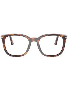 Persol очки в квадратной оправе, коричневый