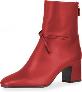 Женские ботильоны XYD, квадратный носок, ретро-матовая кожа, на низком толстом каблуке, средняя голень, молния сзади, с бантом и ремешком, вечерние туфли