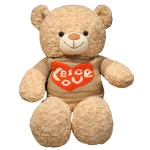 Плюшевый мишка в свитере с сердечком, высота 75см/95см/110см/125см Fat Fat Dragon, Heart Sweater Bear-Ecru