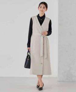 Длинное платье-жилет с двойным перекрещиванием Avv, цвет Greige