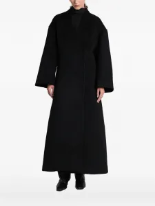 Двубортное пальто с запахом ENTIRE STUDIOS, черный