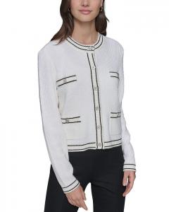 Кардиган в мелкую клетку KARL LAGERFELD PARIS, белый