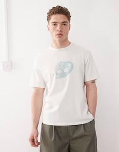 Футболка с графическим логотипом Timberland на груди белого цвета