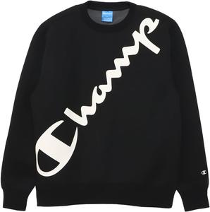 Мужская толстовка Champion WRAP-AIR 3LS с круглым вырезом, длинным рукавом, эластичная, теплая, с графическим логотипом, Techweave Stretch, C3-AS001, черный