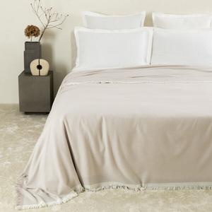 Покрывало Frette Bliss из кашемира с бахромой 285x260, бежевый