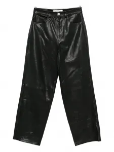 Брюки из кожи свободного кроя Róhe, черный