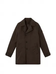 Пальто с застежкой на пуговицы и накладными карманами Stone Island, коричневый