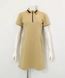 Платье с ребристым воротником и оборками на молнии Archivio, цвет Beige(019)