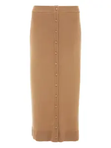 Юбка миди с пуговицами VICTORIA BECKHAM, коричневый
