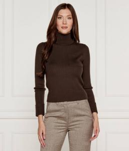 Шерстяной свитер Slim fit Marella Sport, коричневый