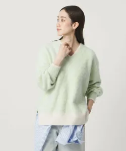 Вязаный свитер Fox из кашемира с V-образным вырезом, двухцветный United Arrows, цвет Other 6