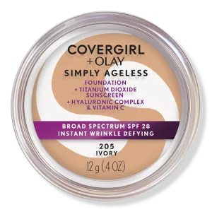 Тональный крем Olay Simply Ageless Instant Wrinkle-Defying Foundation с SPF 28 CoverGirl, Ivory 205