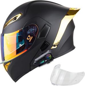 Шлем мотоциклетный Lnpadp Ql8001tk, черный / золотой