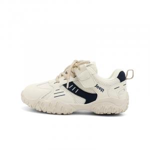 Jeep Детские низкие кроссовки для бега с антиударной амортизацией, дышащие, увеличивающие рост, цвет ivory white