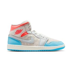 Женские кроссовки Air Jordan 1 Mid_Sail/синий Chill-Hot Lava-Muslin Jordan, синий