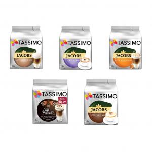 Капсулы Tassimo Milk Range, разнообразная упаковка T-Discs 40 напитков 5 видов кофейных напитков