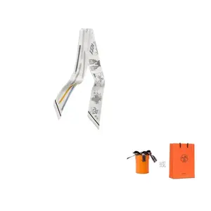 HERMES Шёлковый шарф женский белый, White