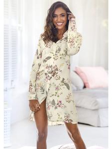 Ночная рубашка LASCANA, цвет ecru geblümt