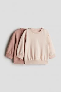 2 пачки хлопковых толстовок H&M, розовый