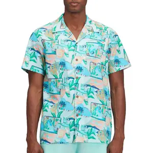 Рубашка с коротким рукавом Sundek Bowling printed, серый