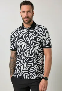 Поло flexnamic с коротким рукавом и принтом по всей поверхности, размер до 7 xl. Jp1880, Black