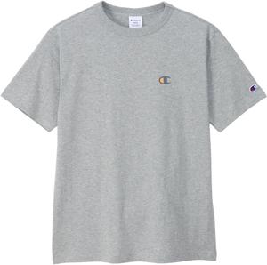 Мужская футболка Champion с коротким рукавом и круглым вырезом, 100% хлопок, логотип One-Point, базовая модель, C3-Z348, серый