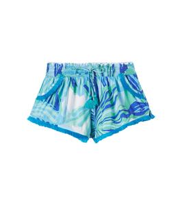 Шорты с принтом Lulu Poupette St Barth Kids, Blue Seaweed
