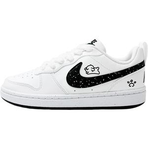 Nike Court Borough Happy Puppy Abrasion Resistant Low top Кроссовки для скейтбординга для детей Белый Черный Подростки