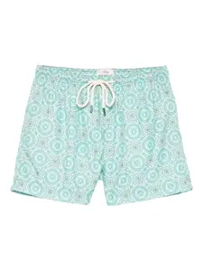 Плавки-шорты с кулиской и принтом PENINSULA SWIMWEAR, зеленый