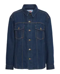 Джинсовая куртка с эффектом выстиранного денима и принтом. Ball, синий