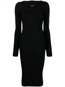 Платье Lora в рубчик с вырезами ANINE BING, черный