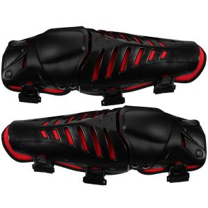 Мотоциклетные наколенники и защитные накладки для велоспорта, 1 пара, черный верх с красной тканью, экипировка для экстремальных видов спорта и езды по бездорожью, мужская спортивная защита коленей MUCKLILY, Red