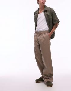 Широкие рабочие брюки Dickies Unionville со складками светло-коричневого цвета