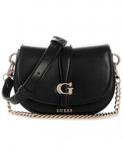 Мини-сумка через плечо Carrie с клапаном и магнитной застежкой GUESS, Black