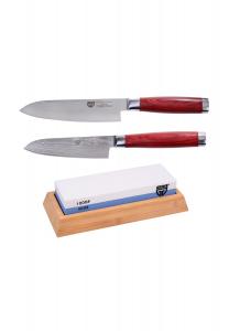 Набор дамасских ножей 03BUN Gräwe, красный