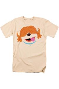 Футболка с коротким рукавом для взрослых с изображением Баркли Фейс из сериала «Улица Сезам» Gildan, кремовый