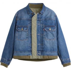 Levis Левис Икс Сакай джинсовая нейлоновая реверсивная куртка, Blue