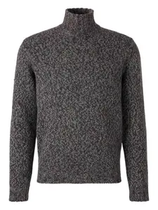 Хлопковый свитер с высоким воротником Fedeli, серый