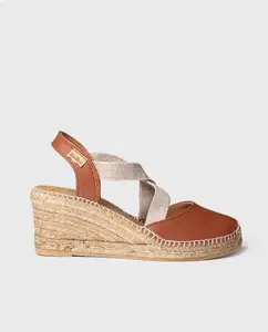 Женские кожаные эспадрильи на танкетке на резинке Toni Pons, коричневый