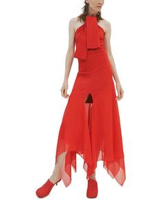 Платье с платочным подолом A.W.A.K.E. MODE, красный