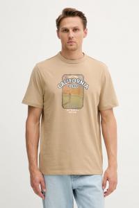 Хлопковая футболка PANORAMA Guess, бежевый