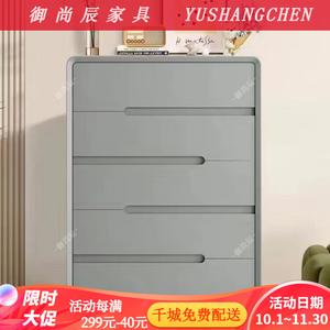 Yu Shangchen Комод 55х40х106 см для гостиной и спальни из массива дерева, итальянский стиль, без сборки, 5 ящиков, серый