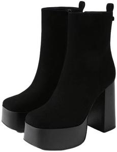 Ботильоны Sam Edelman Rayza с квадратным носком и массивным каблуком, с обжаренным кокосом, Black