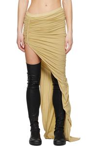 Голливудская мягкая длинная юбка макси Edfu Rick Owens Drkshdw, цвет parchment