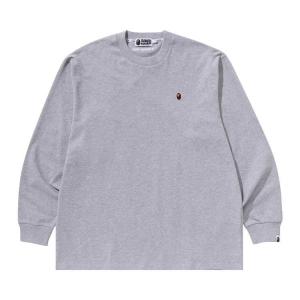 Футболка BAPE Ape Head One Point Long-Sleeve Tee, Grey