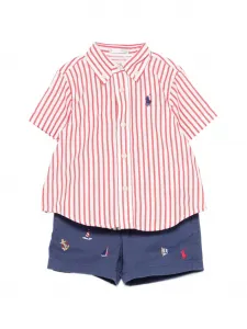 Комплект из шортов с вышитым логотипом Polo Ralph Lauren Kids, синий