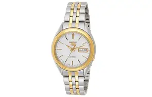 SEIKO Часы 5 Collection Automatic Mechanical Movement Stainless Steel Strap Watch Men's Watch White Dial, White Dial