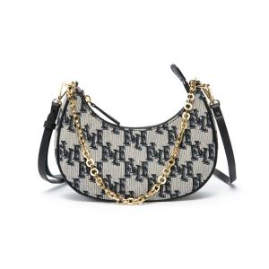 Сумка через плечо из ткани женская черная/коричневая/голубая ELLE, бежевая